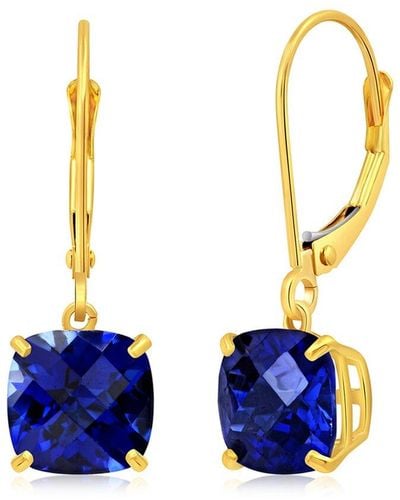 MAX + STONE Max + Stone 10k 4.50 Ct. Tw. Created Blue Sapphire Earrings