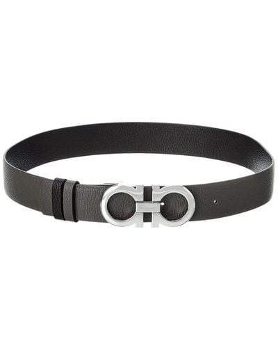 Ferragamo Gancini Reversible & Adjustable Leather Belt - Black