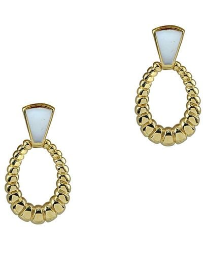 Argento Vivo 18k Over Silver Mother-of-pearl Dangle Earrings - Metallic