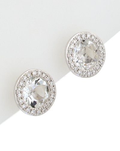 Diana M. Jewels 14k 0.11 Ct. Tw. Diamond & Gemstone Earrings - White