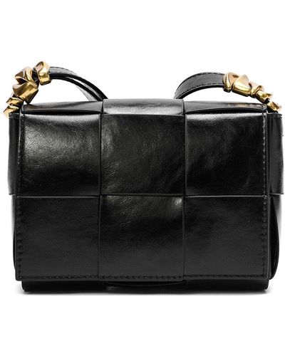 Tiffany & Fred Woven Leather Crossbody - Black