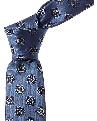 Canali Silk Tie in Blue with Light Blue Geometric Pattern — Uomo San  Francisco