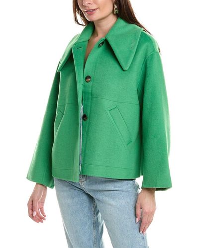 Ganni Wool-blend Jacket - Green