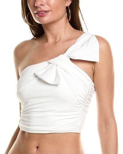 Carmen Marc Valvo One-shoulder Bikini Top - White