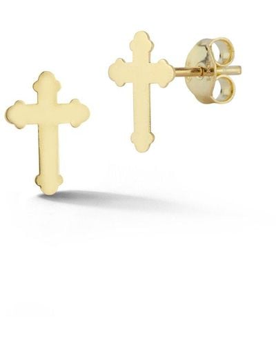 Ember Fine Jewelry 14k Cross Studs - Metallic