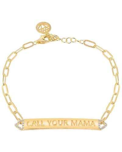 Gabi Rielle Shining Moment 14k Over Silver Cz Call Your Mama Bracelet - Metallic