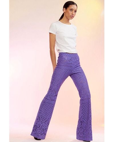 Cynthia Rowley Lace Fit & Flare Pant - Purple