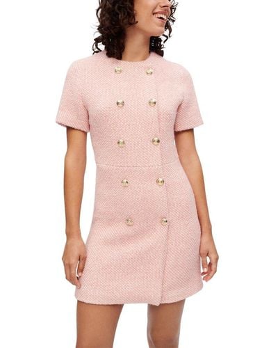 Maje Wool-blend Dress - Pink