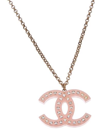 white chanel necklace gold