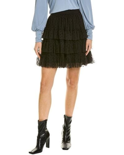 Boden Ruffle Tulle Mini Skirt - Black