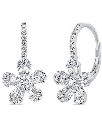 Sabrina Designs 14k 0.85 Ct. Tw. Diamond Dangle Flower Earrings - White