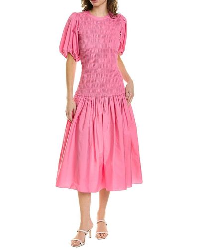 10 Crosby Derek Lam Amaya Smocked Dress - Pink