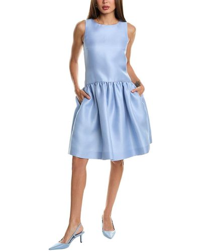 Oscar de la Renta Silk Cocktail Dress - Blue