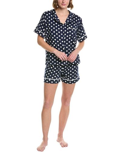 ANNA KAY 2pc Dorothie Silk-blend Pajama Set - Blue