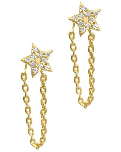 Adornia 14k Plated Star Drop Earrings - Metallic