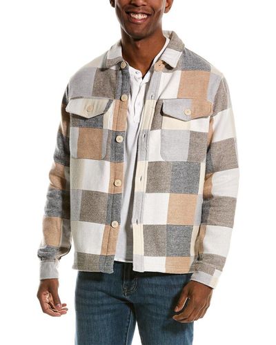 Magaschoni Plaid Shirt Jacket - Natural