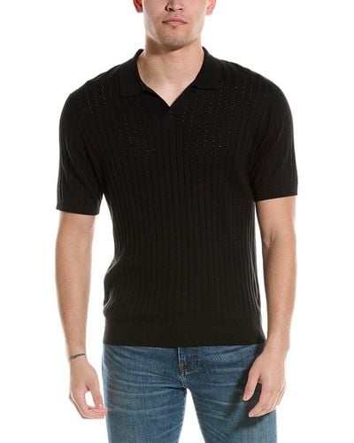 Tahari Collar Polo Sweater - Black