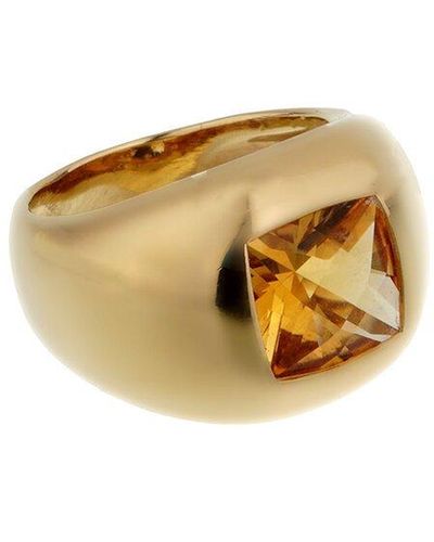 Boucheron 18K 3.00 Ct. Tw. Citrine Cocktail Ring (Authentic Pre-Owned) - Metallic