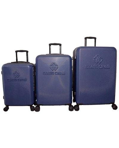 Roberto Cavalli Classic Logo 3pc Luggage Set - Blue