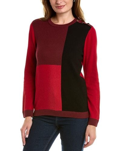 Jones New York Colorblock Sweater - Red