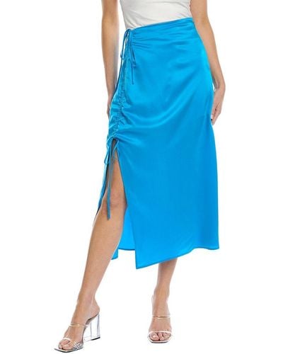 Nicholas Lia Silk Midi Skirt - Blue