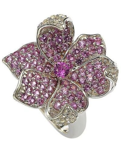 Suzy Levian Silver Diamond & Sapphire Ring - Purple