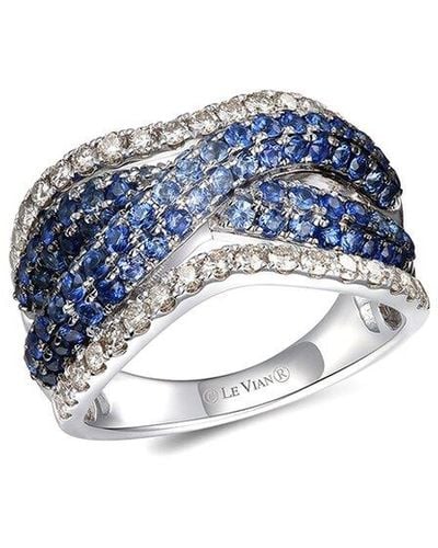 Le Vian 14k Vanilla Gold® 2.22 Ct. Tw. Diamond & Ombre Sapphire Ring - Blue