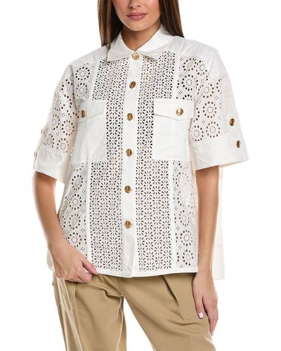 3.1 Phillip Lim Broderie Anglaise Camp Shirt - White