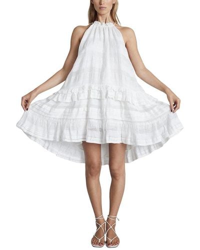 Reiss Gabriella Ruffle Resort Mini Dress - White