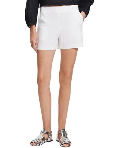 Theory Clean Linen-Blend Short - White