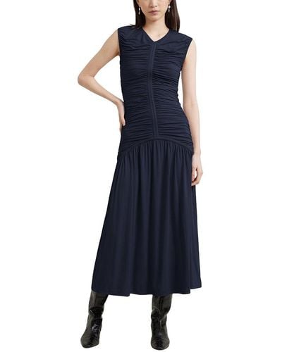 MODERN CITIZEN Florence Ruched Dress - Blue