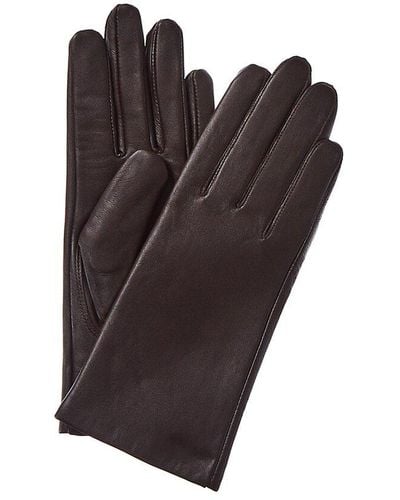 Phenix Cashmere-lined Leather Gloves - Black