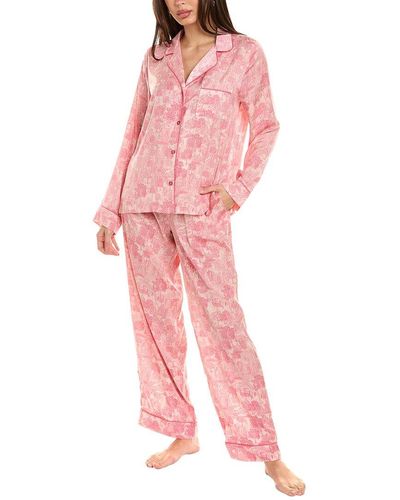 DKNY Notch Top & Pant Sleep Set - Pink