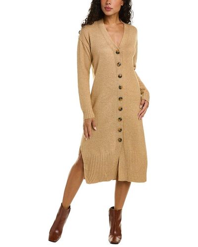 Vince Camuto Button Front Maxi Cardigan - Natural