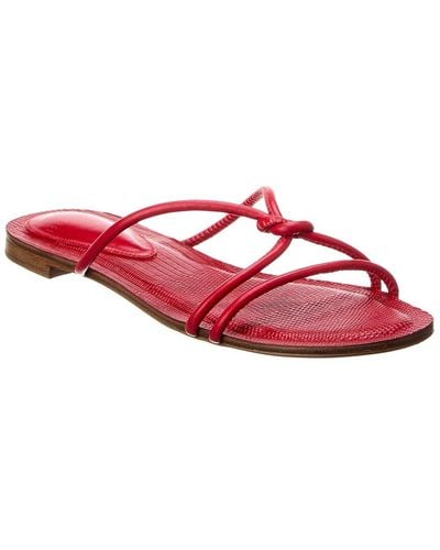 Alexandre Birman Vicky Mini Leather Sandal - Red