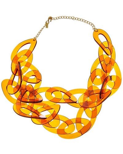 Kenneth Jay Lane Plated Link Necklace - Orange