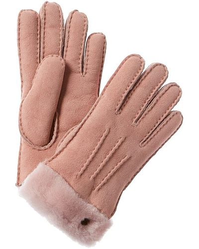 UGG Exposed Shearling Gloves - Pink