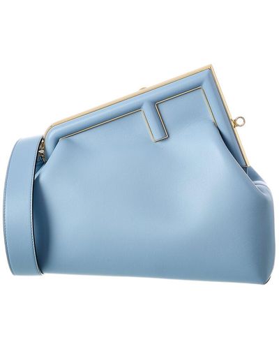 Fendi First Leather Shoulder Bag - Blue