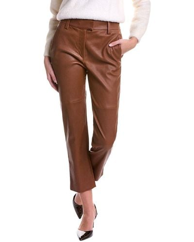 Brunello Cucinelli Leather Pant - Brown