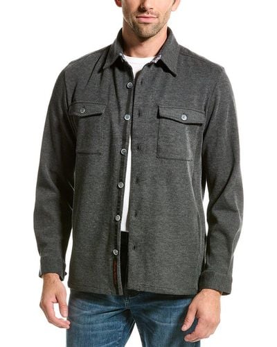 Robert Graham Bishop Tailored Fit Overshirt - Grey