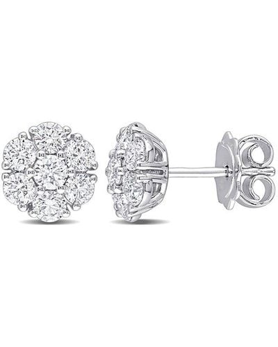 Diamond Select Cuts 14K 1.59 Ct. Tw. Diamond Floral Studs - White