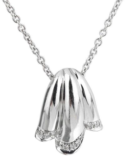 Piaget 18K 0.20 Ct. Tw. Diamond Tulip Pendant Necklace (Authentic Pre-Owned) - White