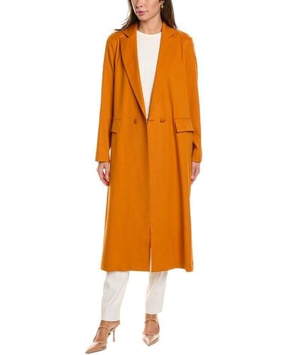 Oscar de la Renta Gabardine Wool-blend Coat - Orange
