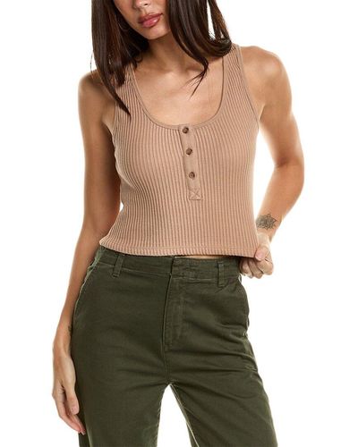 The Range Cropped Henley Tank - Green