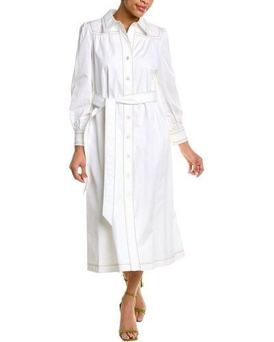 Tory Burch Topstitch Artist Dress - White