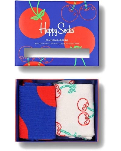 Happy Socks 2pk Cherries Socks Gift Set - Blue