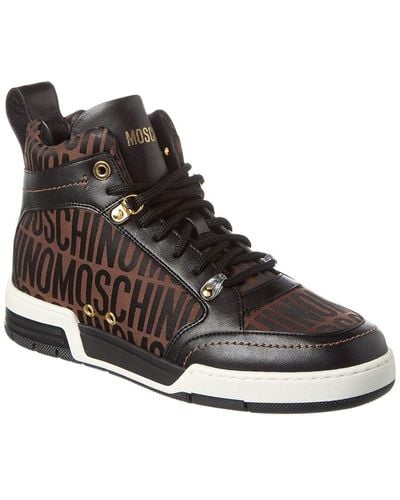 Moschino Streetball Canvas High-top Sneaker - Black