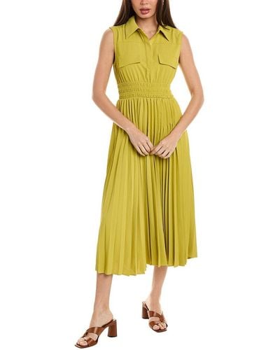 Gracia Pleated Shirtdress - Yellow