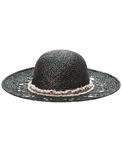 Surell Raffia Sun Hat - Black