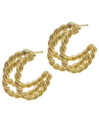 Adornia 14k Plated Cable Twist Hoops - Metallic
